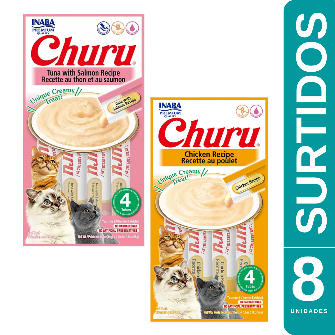 OFERTA CHURU GATO 2 PACK SURTIDOS 8 UNIDADES