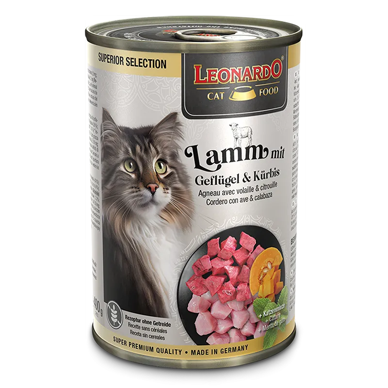 LEONARDO LATA CORDERO, AVE Y CALABAZA 400 GR