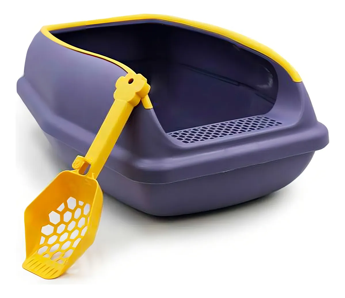 Arenero Abierto Baño Sanitario Gatos Grande Con Pala Morado